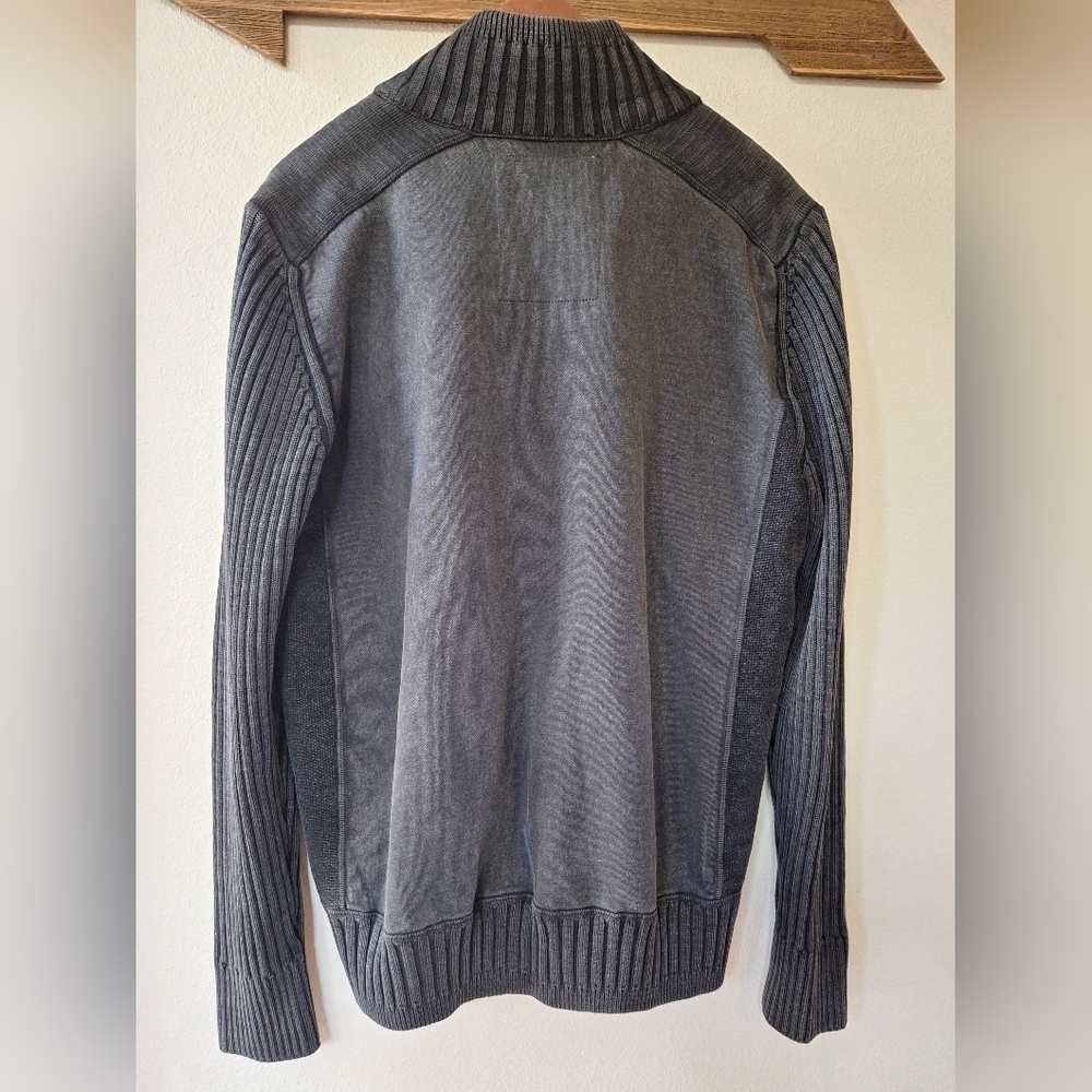 Napapijri Mens Black Wash Full Zip Urban Cotton Ribbed Knit Jacket Size L - Picture 6 of 6